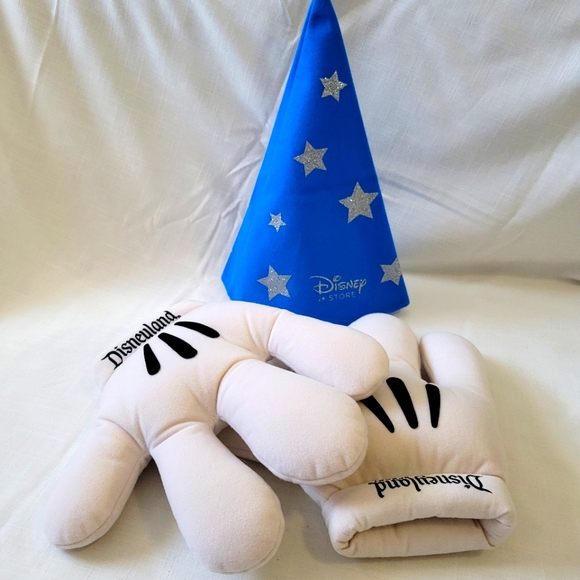 Disneyland Resort Mickey Mouse Hands Plus Disney Store Wizard Fantasia Hat - Picture 2 of 12